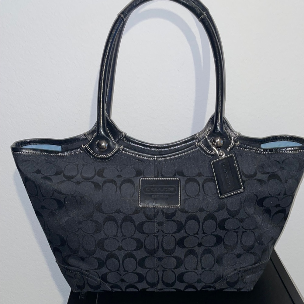 Coach Black Signature Tote Bag